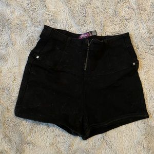 Plain Black Stretchy Shorts
